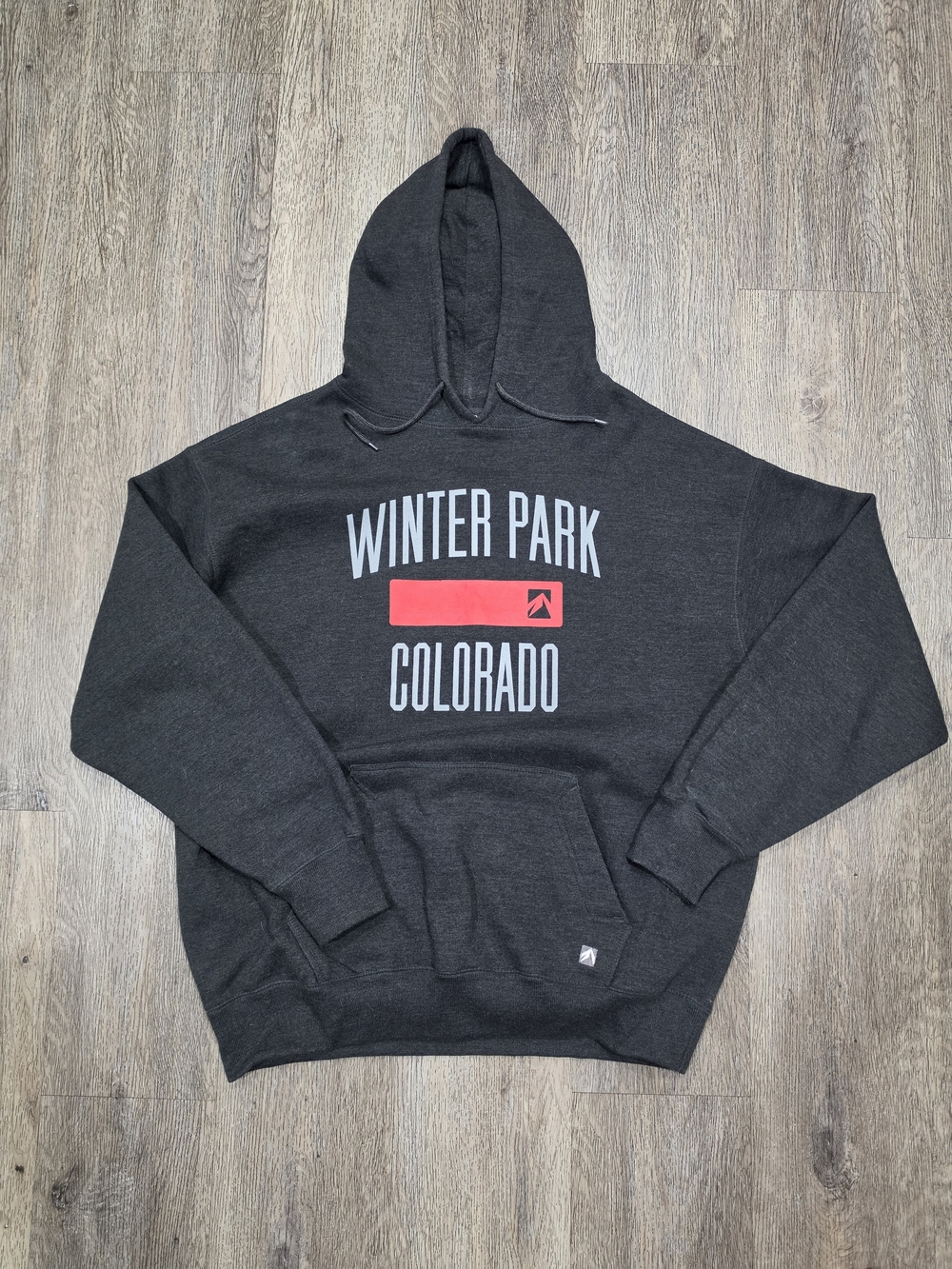 Outfitter Trading Co. Charcoal Fleece Hoodie with Red Logo